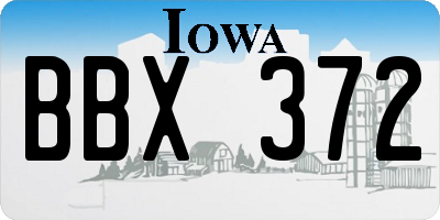 IA license plate BBX372