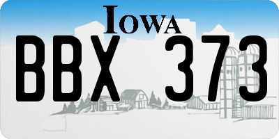 IA license plate BBX373