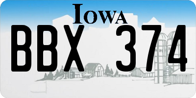 IA license plate BBX374