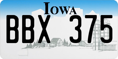 IA license plate BBX375