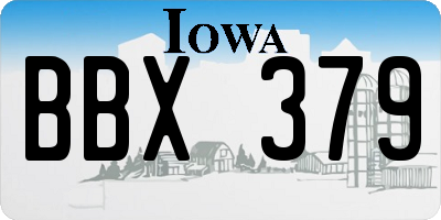 IA license plate BBX379