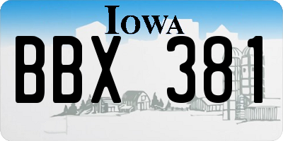 IA license plate BBX381