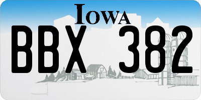 IA license plate BBX382