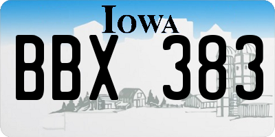 IA license plate BBX383