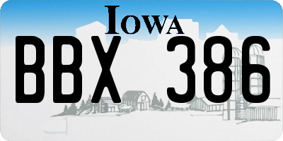 IA license plate BBX386