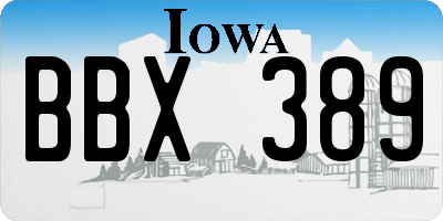 IA license plate BBX389