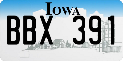 IA license plate BBX391