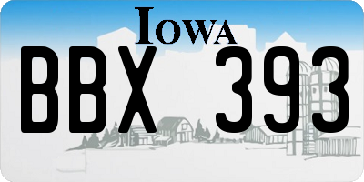 IA license plate BBX393