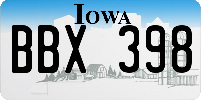 IA license plate BBX398