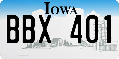 IA license plate BBX401