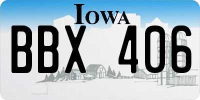IA license plate BBX406