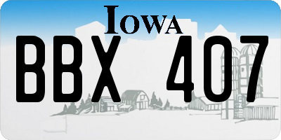IA license plate BBX407
