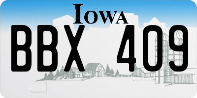 IA license plate BBX409