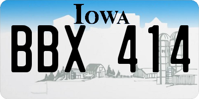 IA license plate BBX414