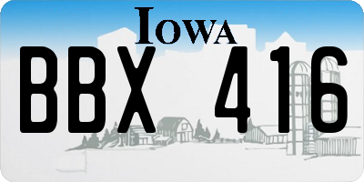 IA license plate BBX416