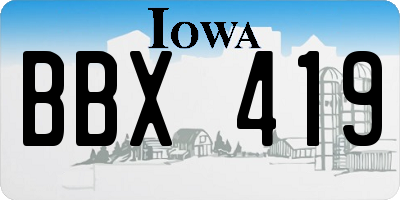IA license plate BBX419