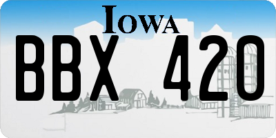 IA license plate BBX420