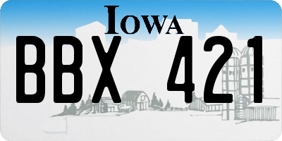 IA license plate BBX421