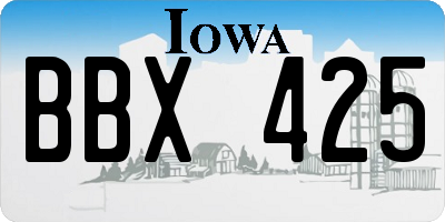 IA license plate BBX425
