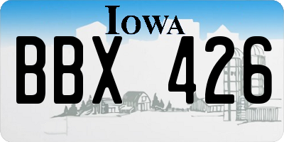 IA license plate BBX426
