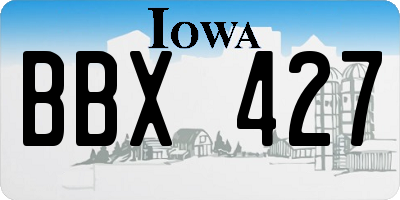 IA license plate BBX427