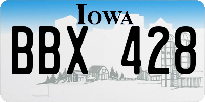 IA license plate BBX428