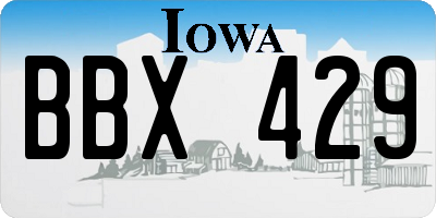 IA license plate BBX429
