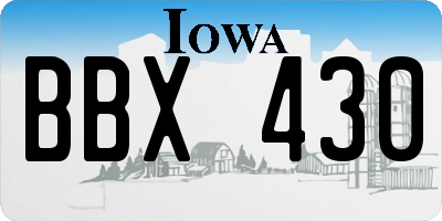 IA license plate BBX430