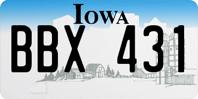 IA license plate BBX431