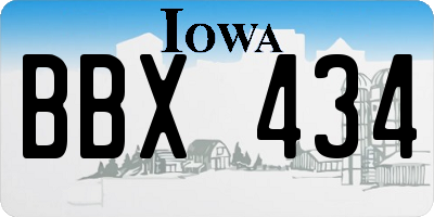 IA license plate BBX434