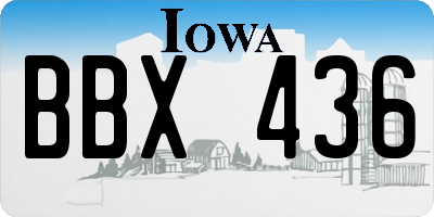 IA license plate BBX436