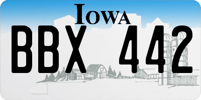 IA license plate BBX442