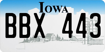IA license plate BBX443