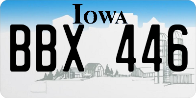 IA license plate BBX446