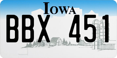IA license plate BBX451