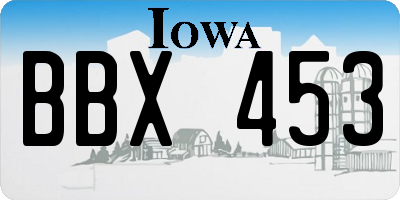 IA license plate BBX453