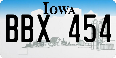 IA license plate BBX454