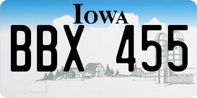 IA license plate BBX455