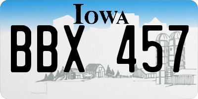 IA license plate BBX457