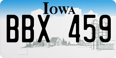 IA license plate BBX459