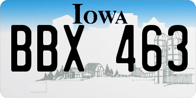 IA license plate BBX463