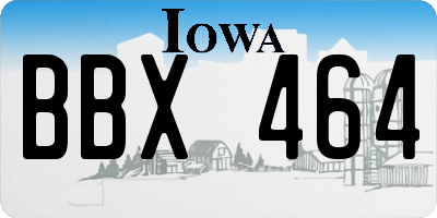 IA license plate BBX464