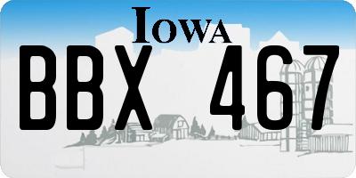 IA license plate BBX467