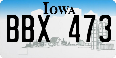 IA license plate BBX473
