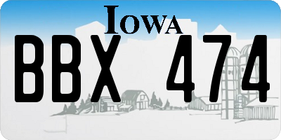 IA license plate BBX474