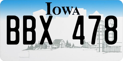 IA license plate BBX478