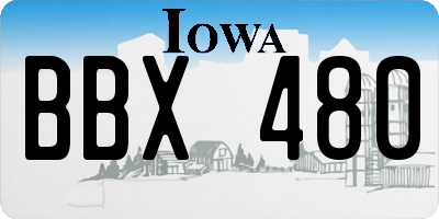 IA license plate BBX480