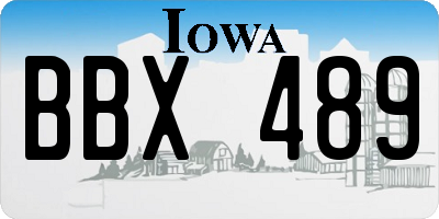 IA license plate BBX489