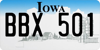 IA license plate BBX501