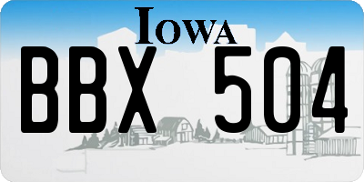 IA license plate BBX504
